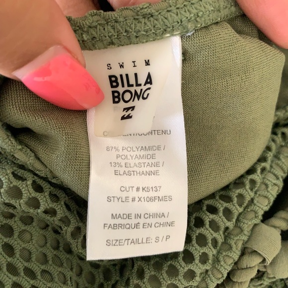 Army Green billabong one piece backless swimsuit - Picture 6 of 6